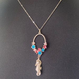 Necklace seahorse crystal pendant